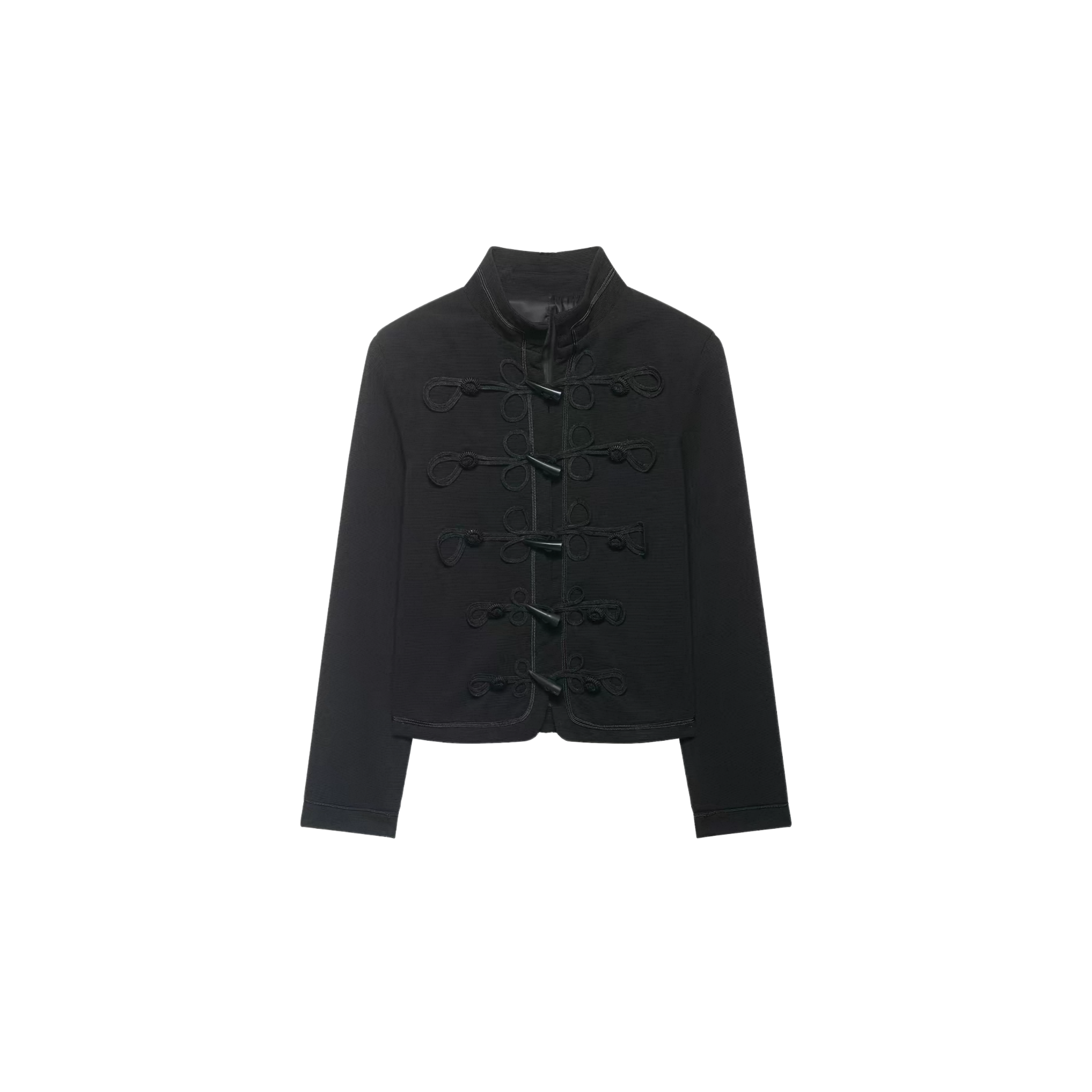 Trim Band Jacket in Black