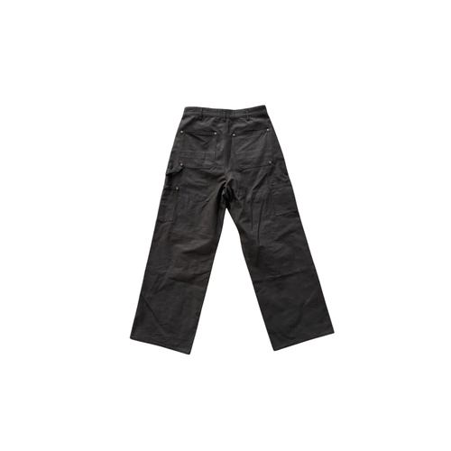 Black Cargo Denim Wide-Leg Jeans